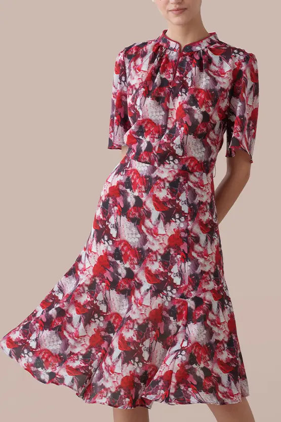 【ストレッチシフォン】Passion(情熱) マンダリンマーメイドワンピース