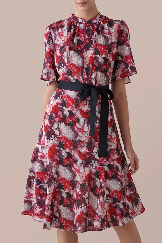 【ストレッチシフォン】Passion(情熱) マンダリンマーメイドワンピース