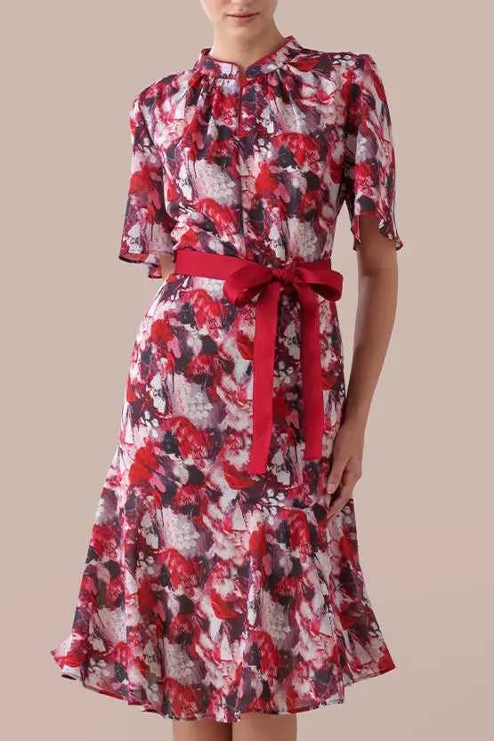 【ストレッチシフォン】Passion(情熱) マンダリンマーメイドワンピース