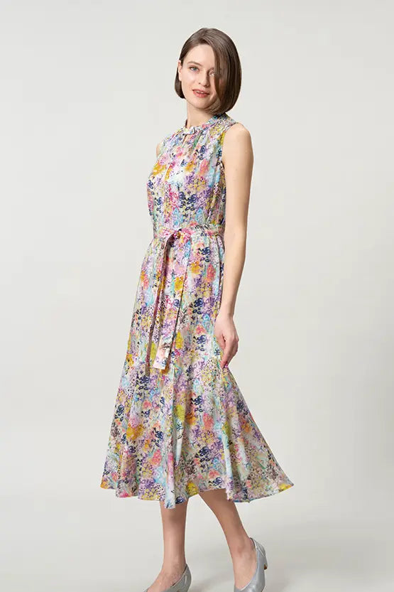 【ストレッチシフォン】ロングマーメイドワンピース