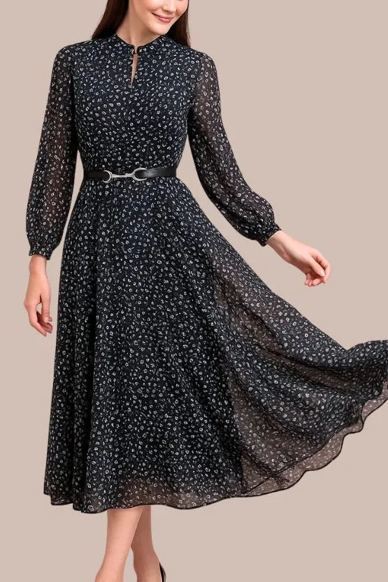 Stretch Chiffon:Crystal Drop Long Mermaid Dress