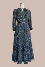 Stretch Chiffon:Crystal Drop Long Mermaid Dress