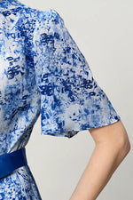 【ストレッチシフォン】膝丈マーメイドワンピース