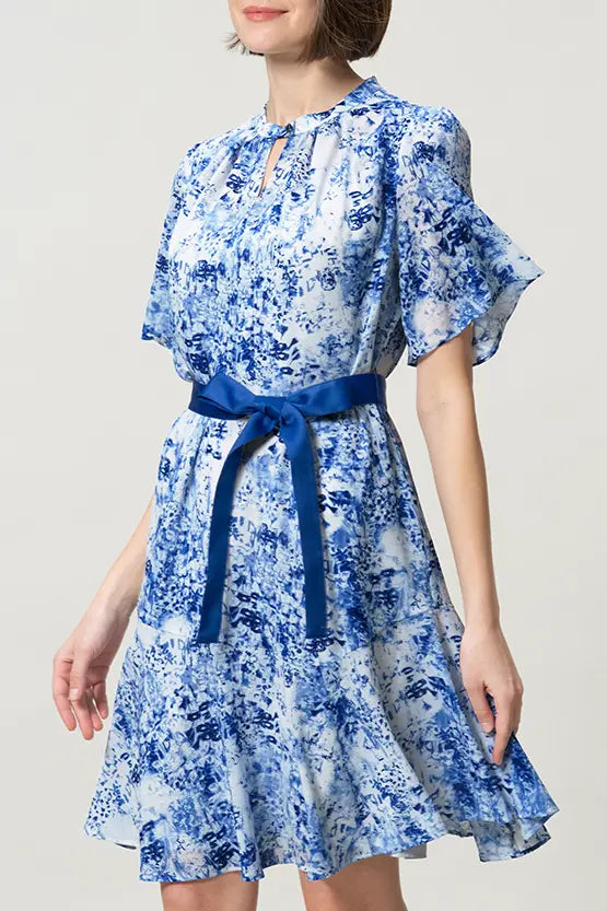 【ストレッチシフォン】膝丈マーメイドワンピース