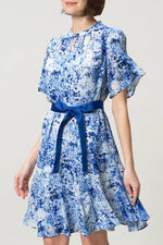 【ストレッチシフォン】膝丈マーメイドワンピース