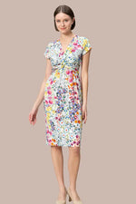 【ストレッチジャージー】ひざ丈ツイストワンピース