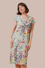 【ストレッチジャージー】ひざ丈ツイストワンピース