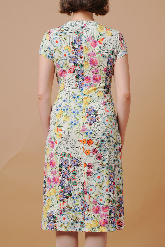 【ストレッチジャージー】ひざ丈ツイストワンピース