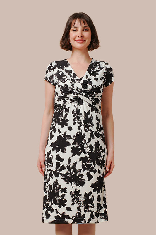 Stretch Jersey:  Knee-Length Twisted Dress