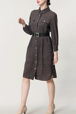 Oshima Tsumugi Design Stretch Georgette: Shirt Dress