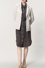 Oshima Tsumugi Design Stretch Georgette: Shirt Dress