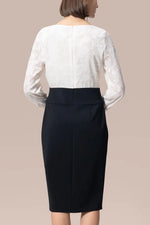 Cut Jacquard x Space Material: Decollete Tuck Dress