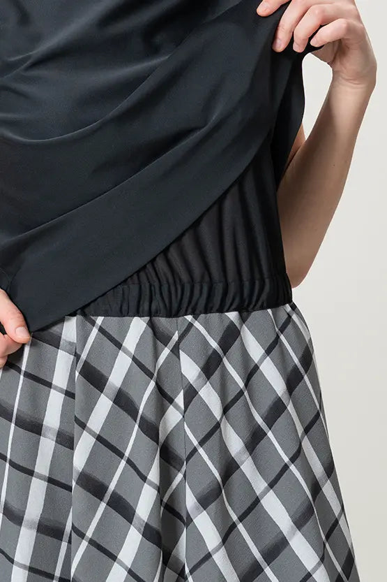 【ストレッチシフォン】レイヤードワンピース