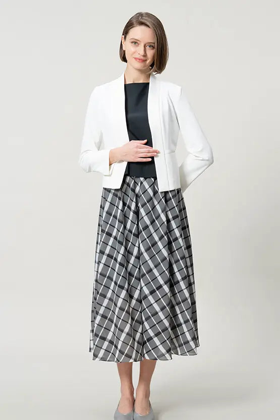 【ストレッチシフォン】レイヤードワンピース