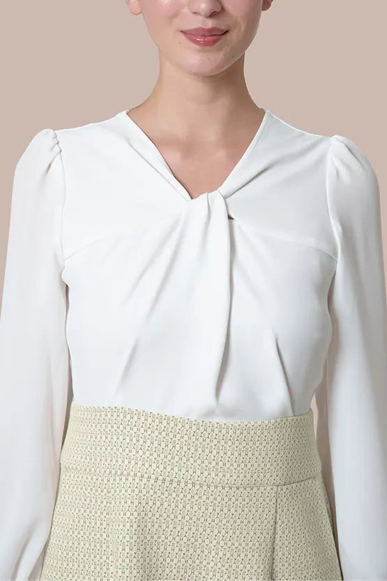 Stretch Georgette x Lame Jacquard:Twisted Trapezoid Dress