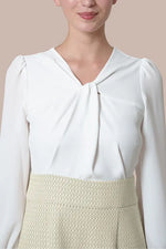 Stretch Georgette x Lame Jacquard:Twisted Trapezoid Dress