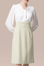 【ストレッチジョーゼット×ラメジャカード】ツイスト台形ワンピース