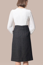 【ストレッチジョーゼット×ラメジャカード】ツイスト台形ワンピース