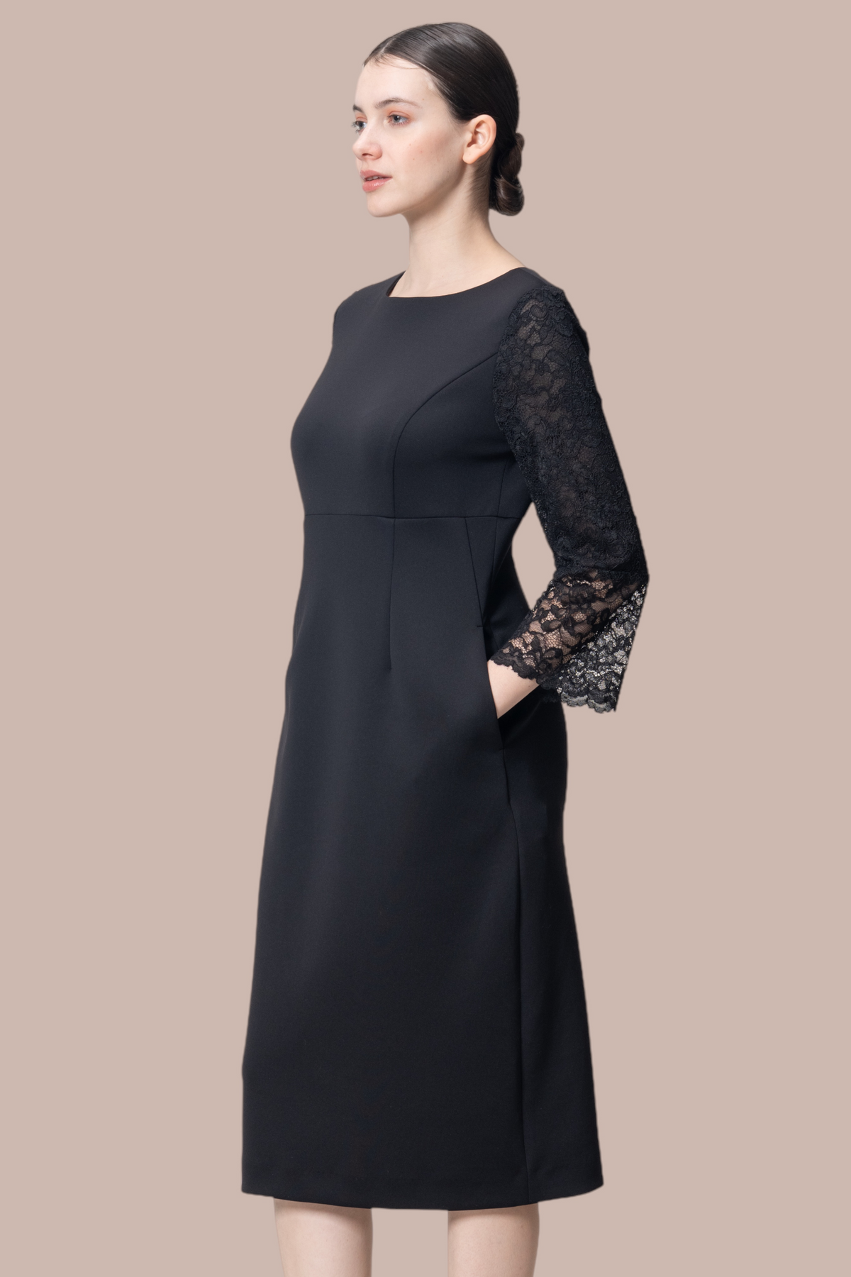 Space Material: Lace Bell Sleeve Dress
