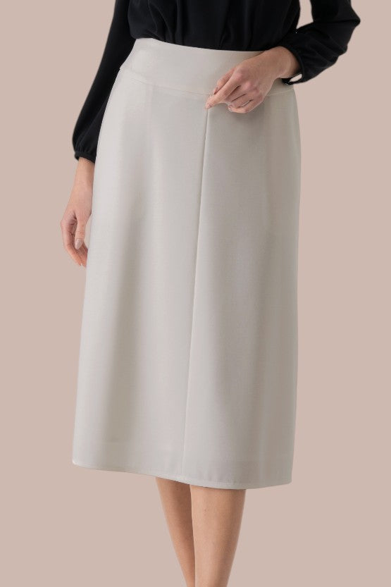 【ダブルジャージー】グレージュ ミモレ丈セットアップスーツ