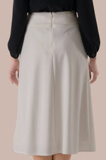 【ダブルジャージー】グレージュ ミモレ丈セットアップスーツ