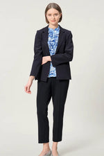 【ストレッチシフォン】フリル半袖ブラウス