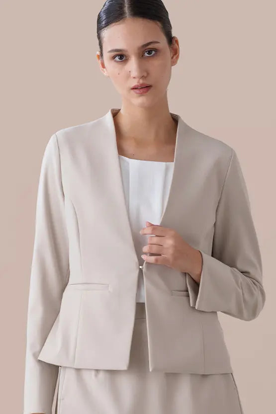 Stretch Chiffon: Round Neck Top