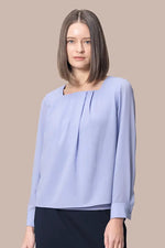 Stretch Chiffon: Round Neck Top