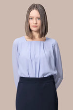Stretch Chiffon: Round Neck Top