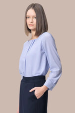 Stretch Chiffon: Round Neck Top