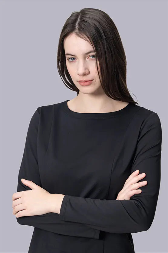 【血行促進】ボートネックトップス