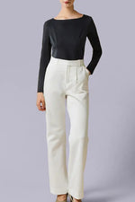 【血行促進】ボートネックトップス