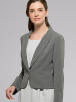 Grey Shawl Collar Short Jacket