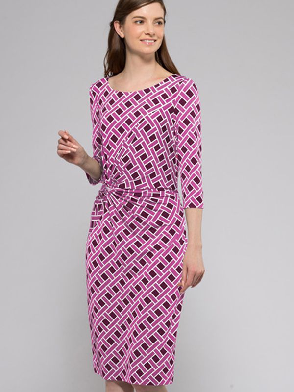 Candy Pink Karo Double Twist Dress