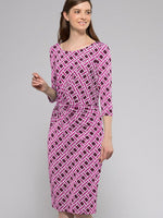 Candy Pink Karo Double Twist Dress