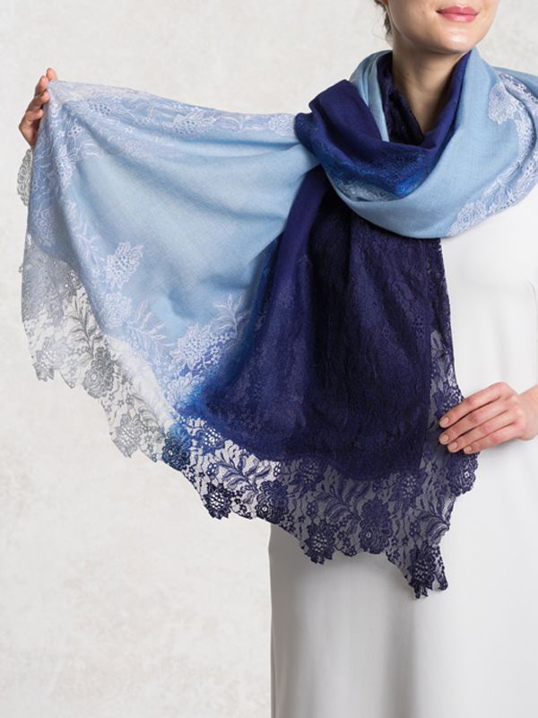 Powder Blue Lace Gradation Scarf