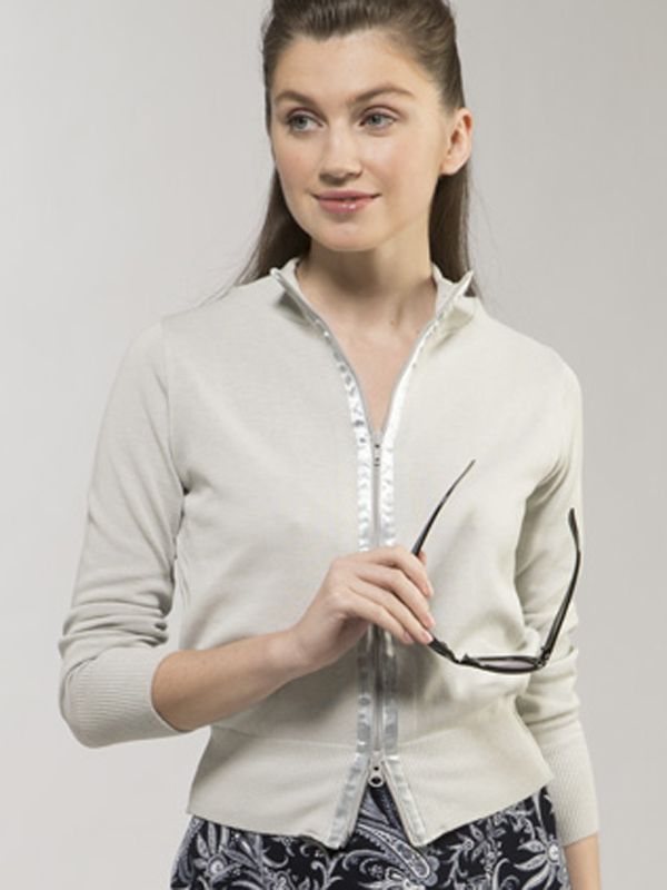 Light Grey Zip-up Cardigan