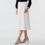 【ダブルジャージー】ミモレ丈Aラインスカート