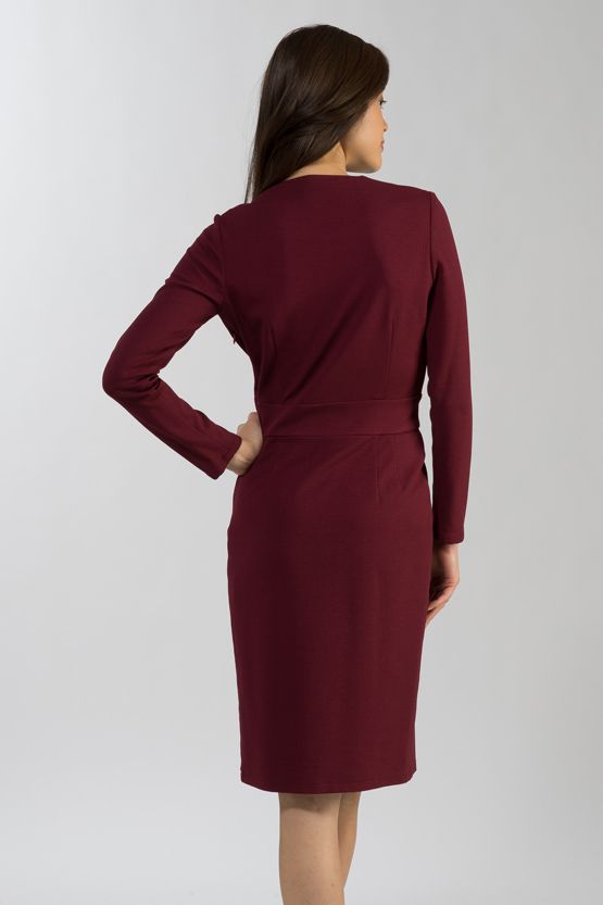Bordeaux Ribbed Dress