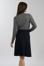 ネイビー リブニット編みスカート