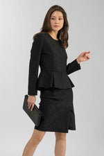 Emboss Black Peplum Jacket
