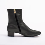Fluffy Black Vegan Leather Flat Boots