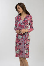 【和柄】 Peony Grey ラップワンピース