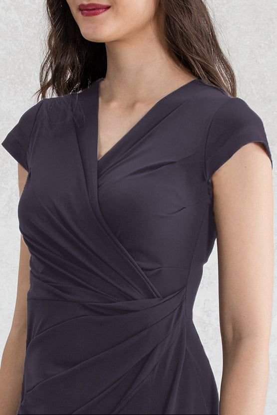 Navy Blue Gather Dress