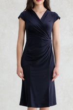 Navy Gather Dress