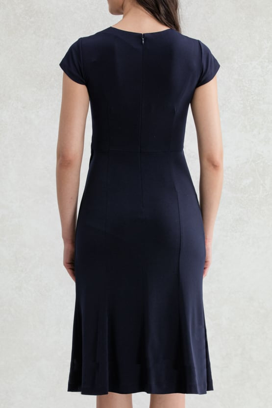 Navy Gather Dress
