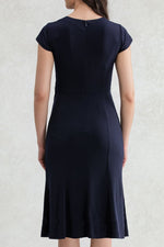 Navy Gather Dress