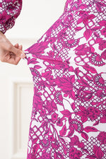 Pink Flower Chiffon Frill Long Dress