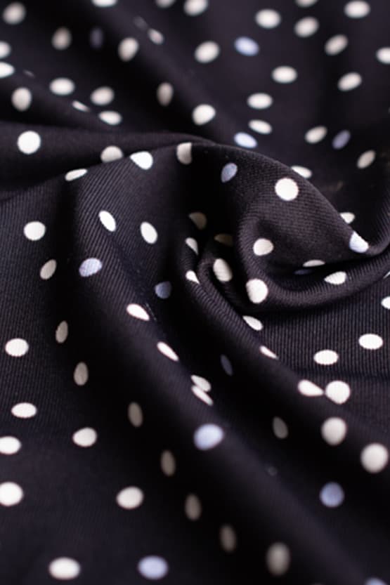 4-Way Stretch:Navy Dot Cache-Coeur Dress