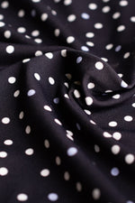 4-Way Stretch:Navy Dot Cache-Coeur Dress